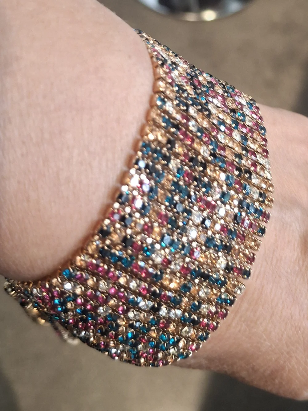 Multicolor Beaded Fringe Statement Bracelet - Unbranded
